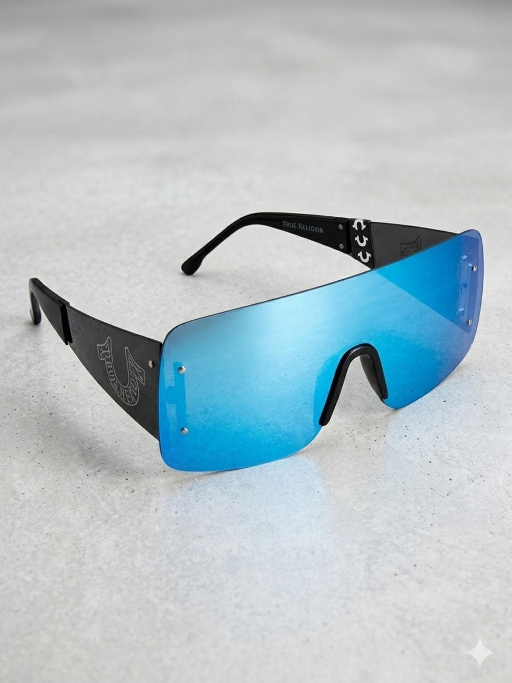 True Religion Blue Shield Lens Sunglasses